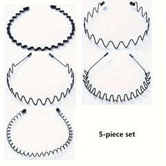 8pcs Water Wave Headbands Set Non clip Metal Hair Hoops Basic Hair Accessories