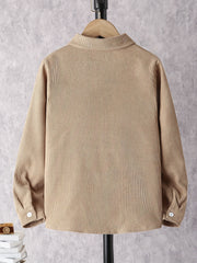 Boys Corduroy Shirts Long Sleeve Button Down Outwear