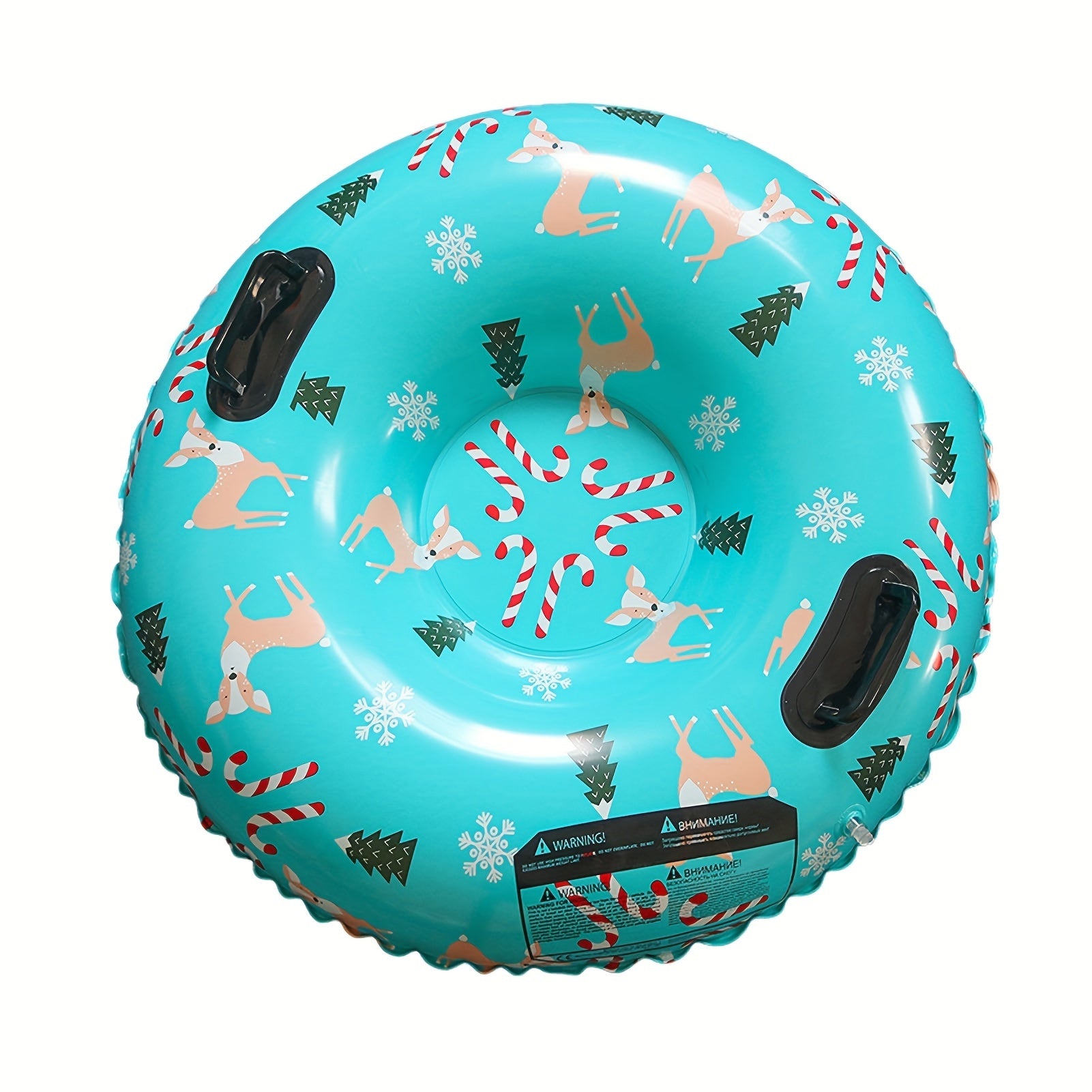 Snow Tube 31.5in Shockproof Skiing Circle Thick Base Leakproof Snowflake Print
