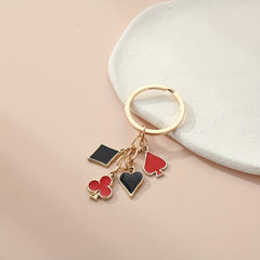 Heart Spade Enamel Keychain Bag Charm Women Girls Gift