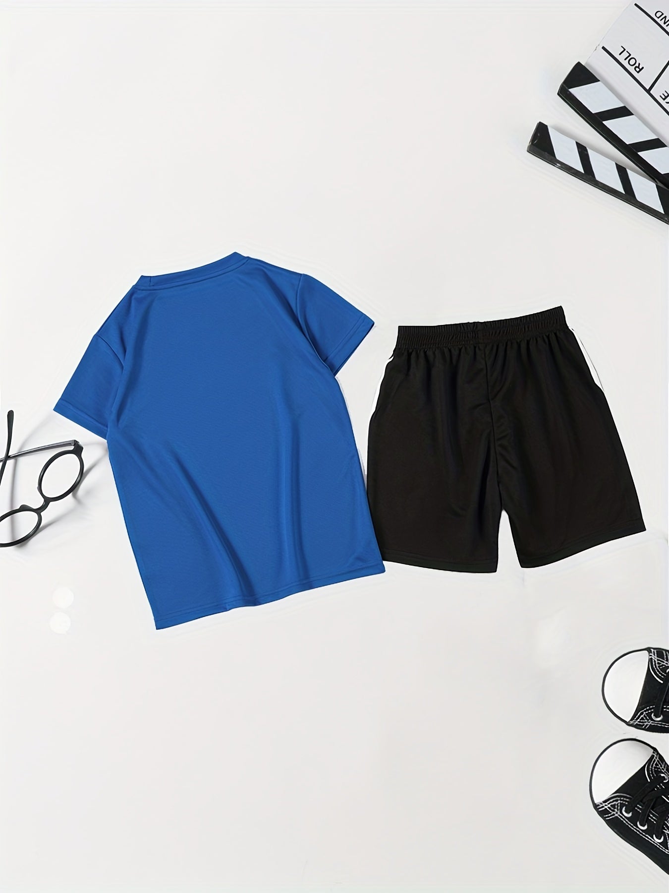 Boy's Quick Drying Sports Suit Breathable Two-piece Shorts & T-shirt Set