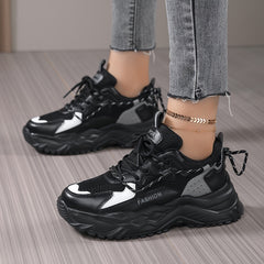 Women's Chunky Sneakers Heighten Casual Wear Resistance Non Slip Running Shoes