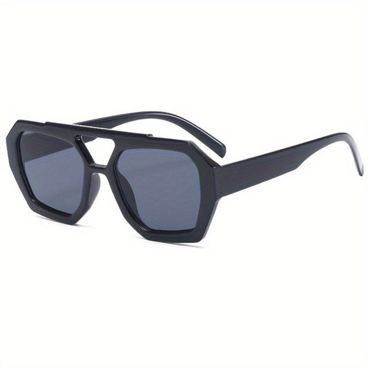 Men's Large Frame Polygon Sunglasses Retro Ocean Film Eyewear
