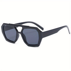 Men's Large Frame Polygon Sunglasses Retro Ocean Film Eyewear