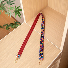 Geometric Rainbow Shoulder Strap, Ethnic Style Wide Purse Strap