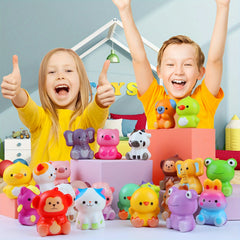 24pcs Soft Colorful Animal Squishy Toys Birthday Party Favors