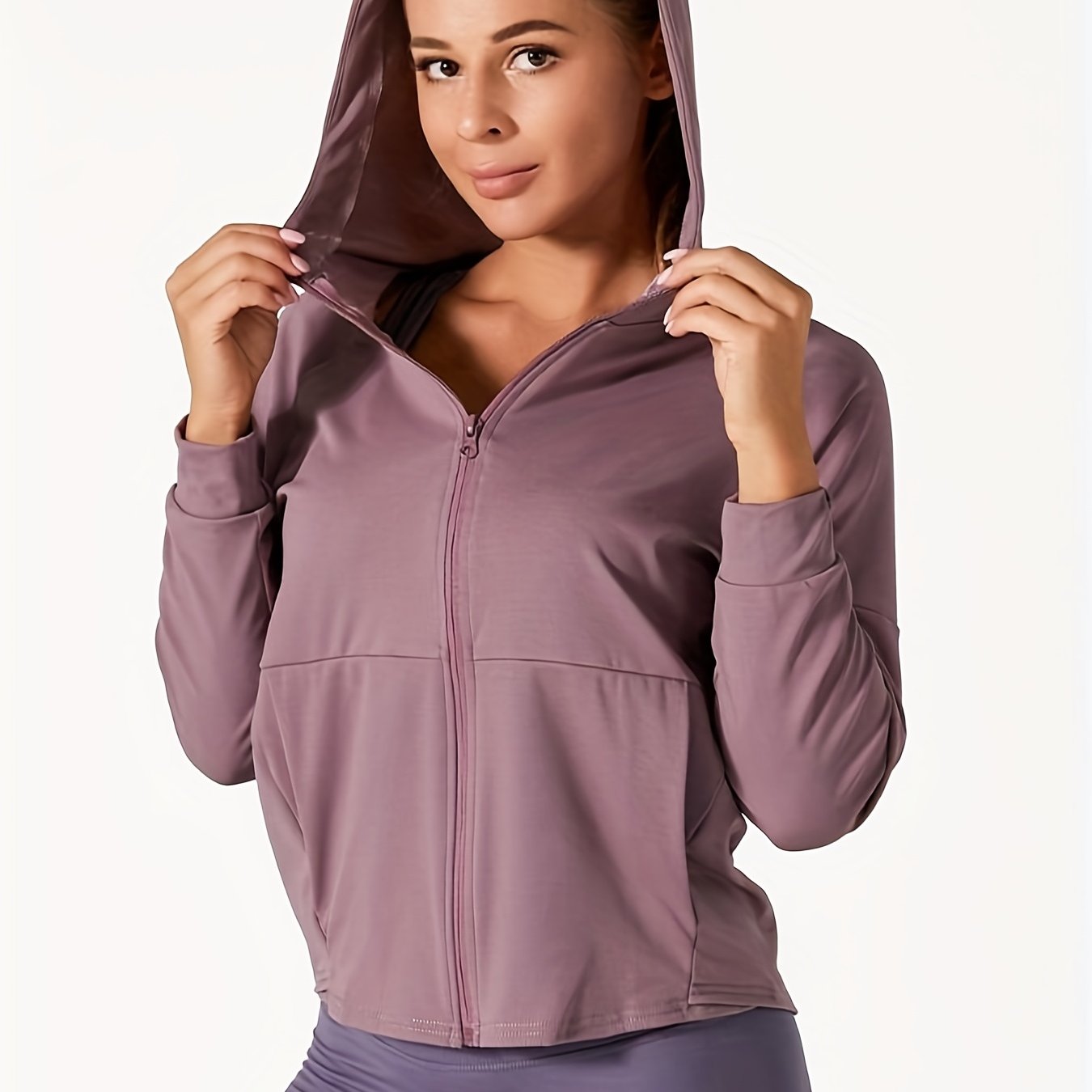 Outdoor Sports Long Sleeve Yoga Tops Quick Drying Gym Hooded Zipper Cardigan