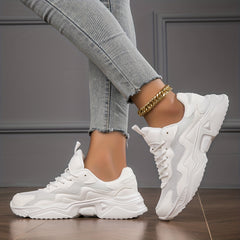 Women's Mesh Platform Sneakers Lightweight Lace Up Outdoor Shoes