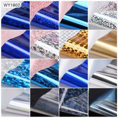 16 Sheets Nail Art Foil Transfer Set Paper Manicure Starry Nail Stickers