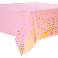 Bronzing Tablecloth Pink Dot Birthday Wedding Gathering Disposable Pe Tablecloth