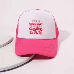 Rose Red Adjustable Trucker Hat Breathable Dad Hats For Women