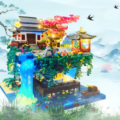2000pcs Peach Blossom Pool Building Blocks ABS Material