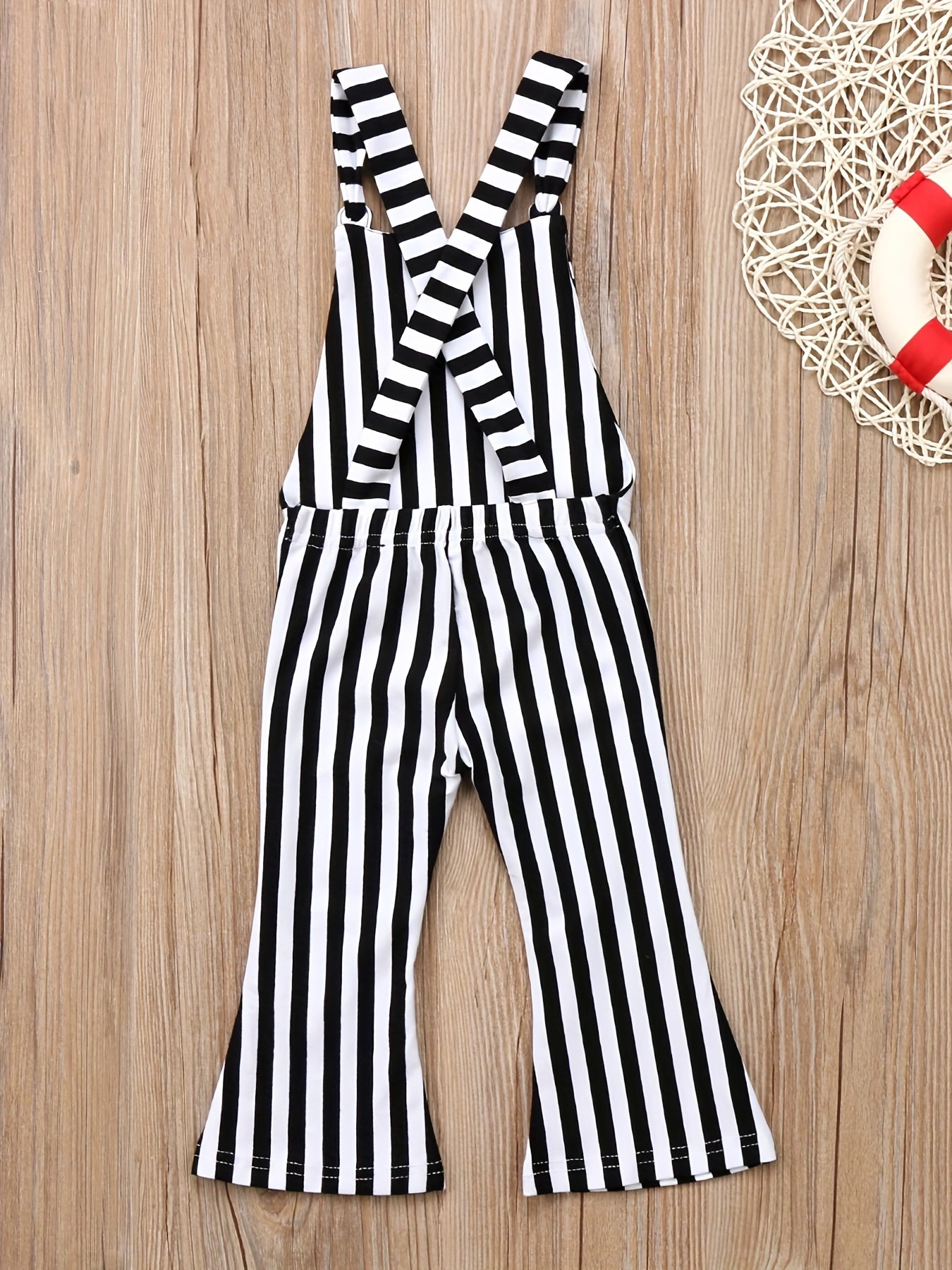 Toddler Girls Striped Flare Leg Jumpsuit Kids Summer Clothes