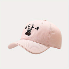Bear Embroidered Baseball Cap Cotton Casual Sunshade Dad Hat