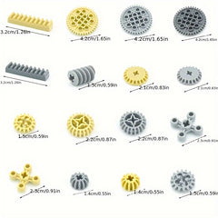 116pc Building Block Tech Components Gears Wheels Pins Connectors