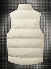 Men's Stand Collar Zip Up Vest for Fall Winter