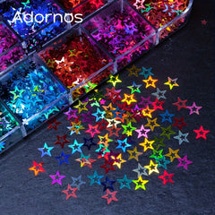 Y2K Holographic Hollow Star Glitter Sequins Flakes For Epoxy Resin Mold Fillers