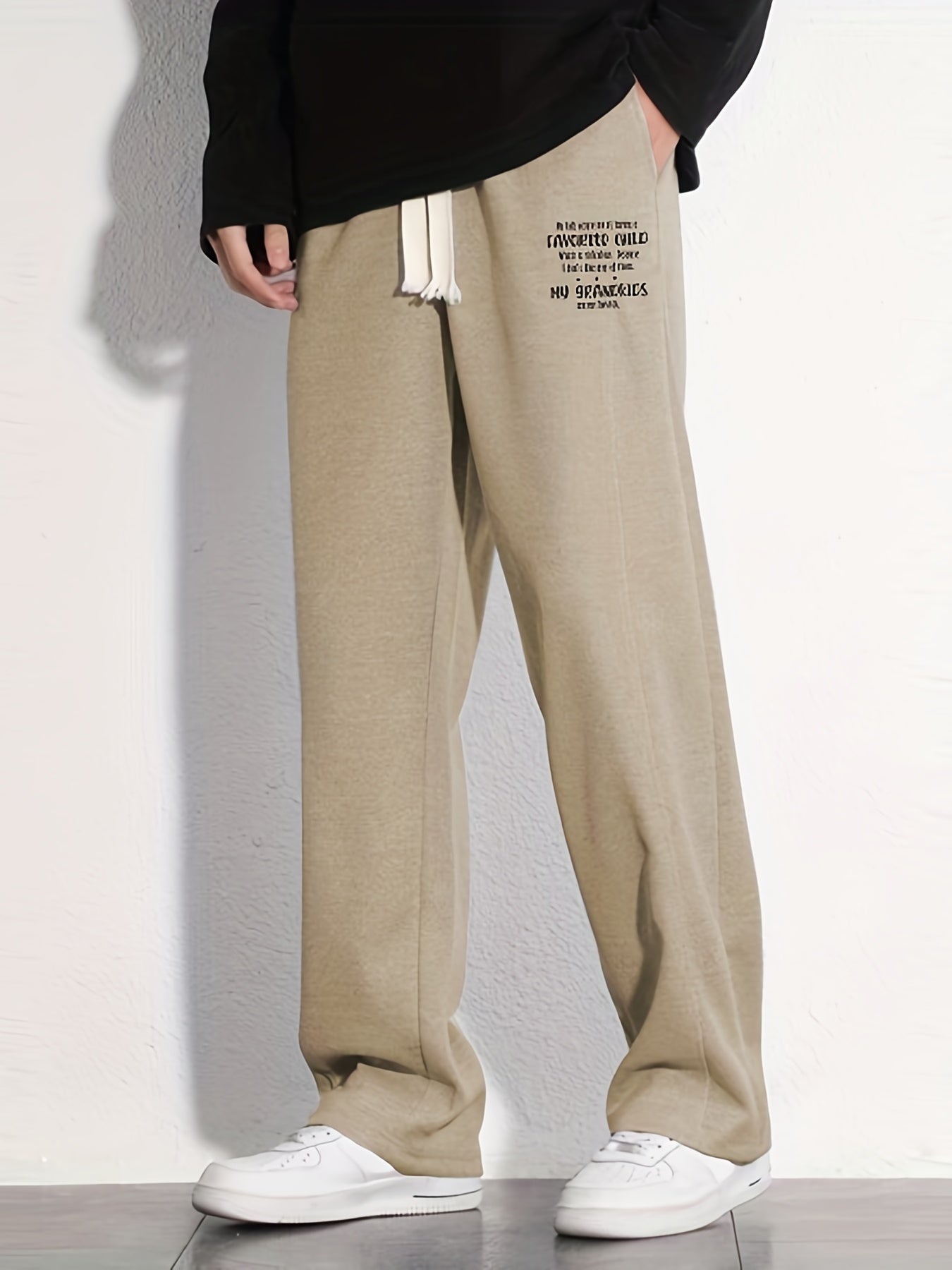Casual Cotton Loose Fit Drawstring Pants for Men