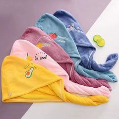 Embroidered Dry Hair Cap Absorbent Quick Drying Hair Towel