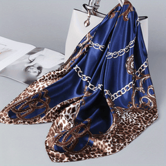 Boho Square Scarf Hijab Satin Silk Headband Neckerchief Hairscarf