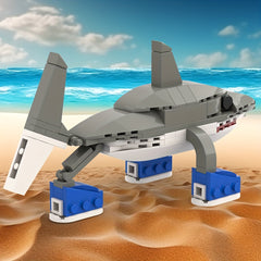 Funny Shark Model Building Blocks Toy Cartoon Birthday Gift Desktop Decoration