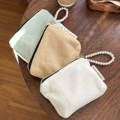 Faux Pearl Chain Lipstick Storage Bag