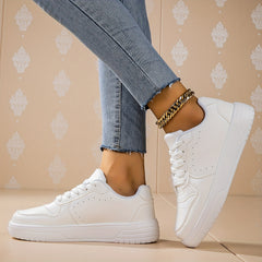 Faux Leather Flat Skate Shoes Non Slip Heighten Outdoor Sneakers