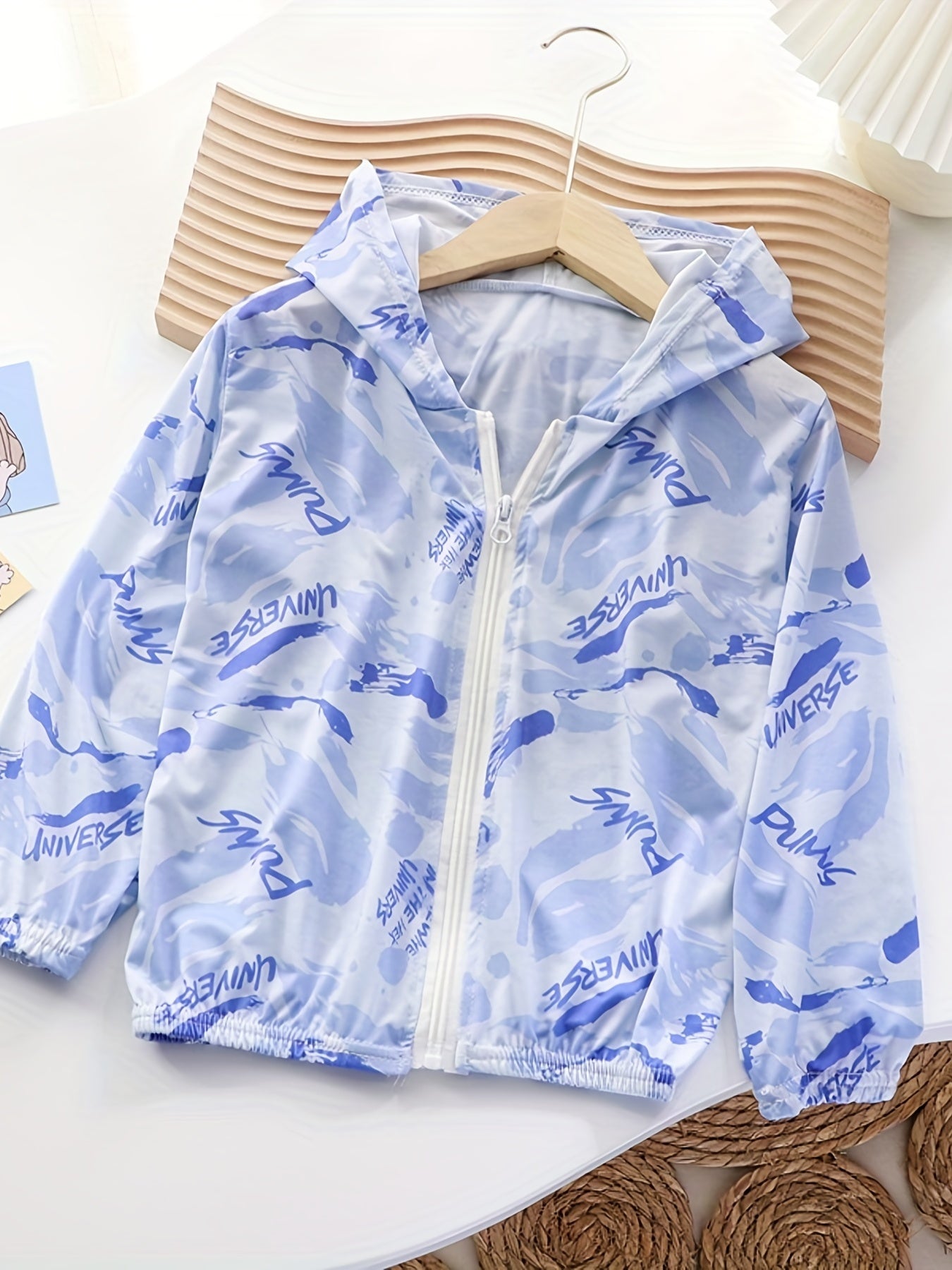 Teen Dinosaur Graphic Hooded Casual Coat Kids Sunscreen Jacket