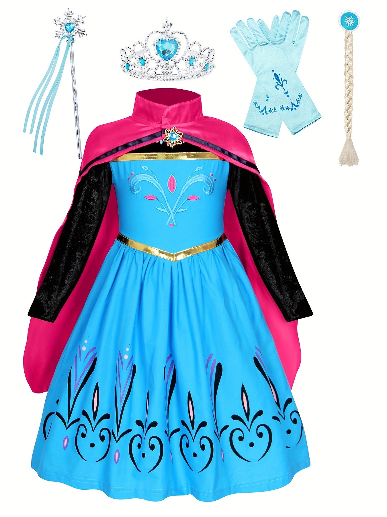 Girls Queen Princess Dress Costume Dress Up Birthday Party Christmas Cosplay