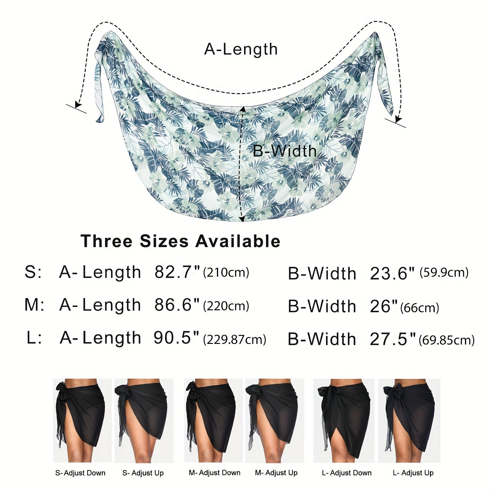 Milkfeel Sarong Wrap Women Beach Cover Up Chiffon Crinkled Bikini Coverup