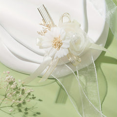 Faux Pearl Twig Bandage Wrist Flower For Party Wedding Accessories