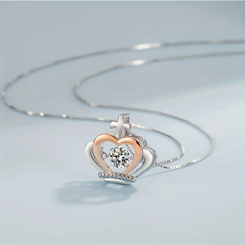 Crown Necklace Copper Inlaid Zirconium Necklace To My Daughter