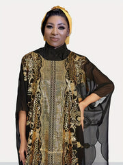 Women's African Sequin Embroidered Dashiki Dress