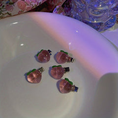 5pcs Y2K Butterfly Heart Flower Peach Hair Clips Girls Gift