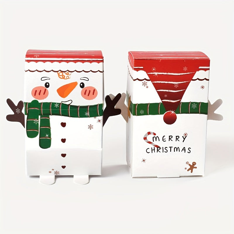 5pcs Christmas Tree Santa Snowman Candy Boxes Gift Bags Xmas Decor