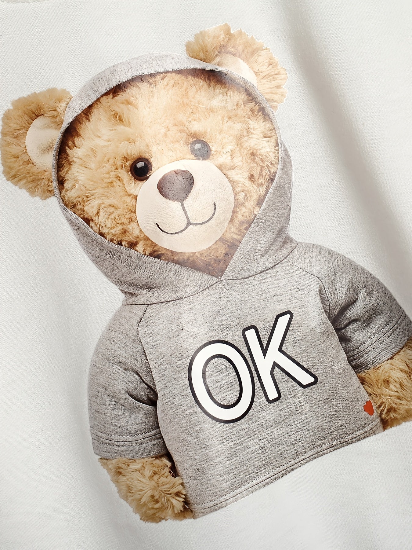 Girls Cartoon Bear Print Hoodie Long Sleeve Sweatshirt