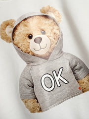 Girls Cartoon Bear Print Hoodie Long Sleeve Sweatshirt