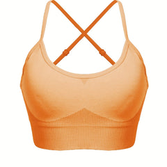 Criss Cross Back Sports Bra Breathable Fitness Workout Bra Women's Lingerie