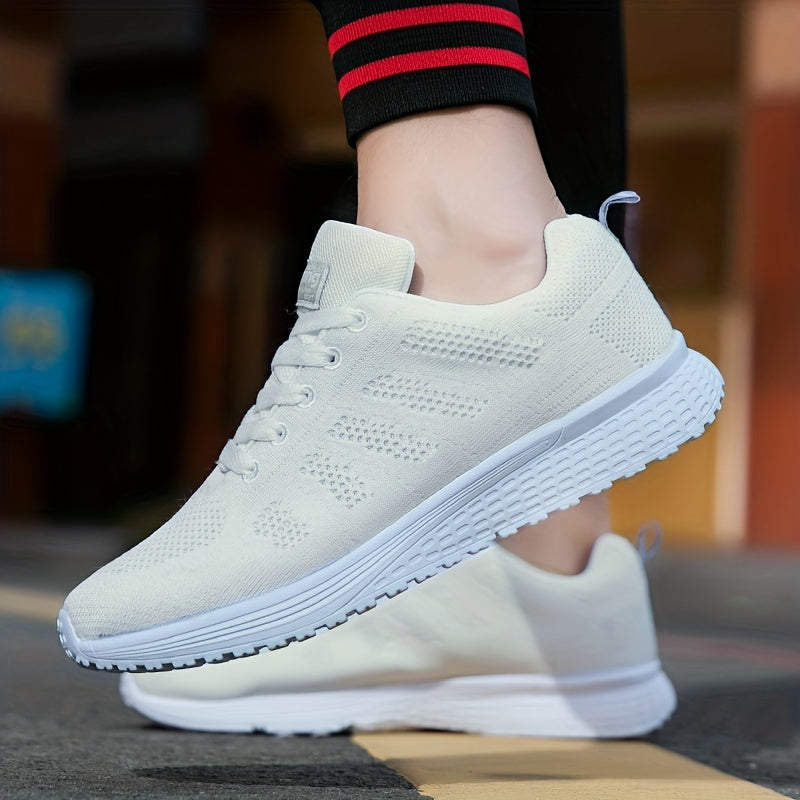 Thick Sole Shock Absorption Sneakers Lightweight Mesh Breathable Running Shoes