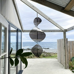 Stainless Steel 3D Petals Garden Wind Spinner Balcony Indoor Pendant
