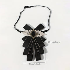 Unisex Gem Wing Bow Tie for Banquet Style
