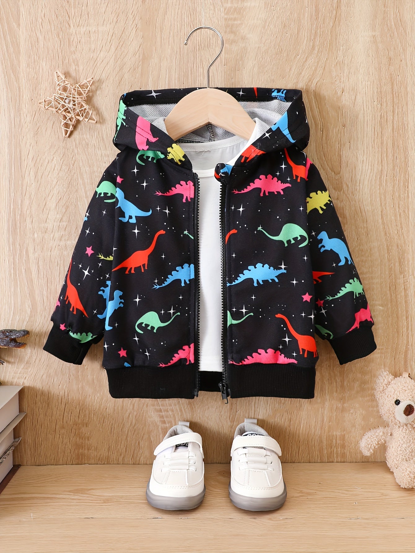 Kids' Cartoon Graphic Zip Up Hooded Windbreaker