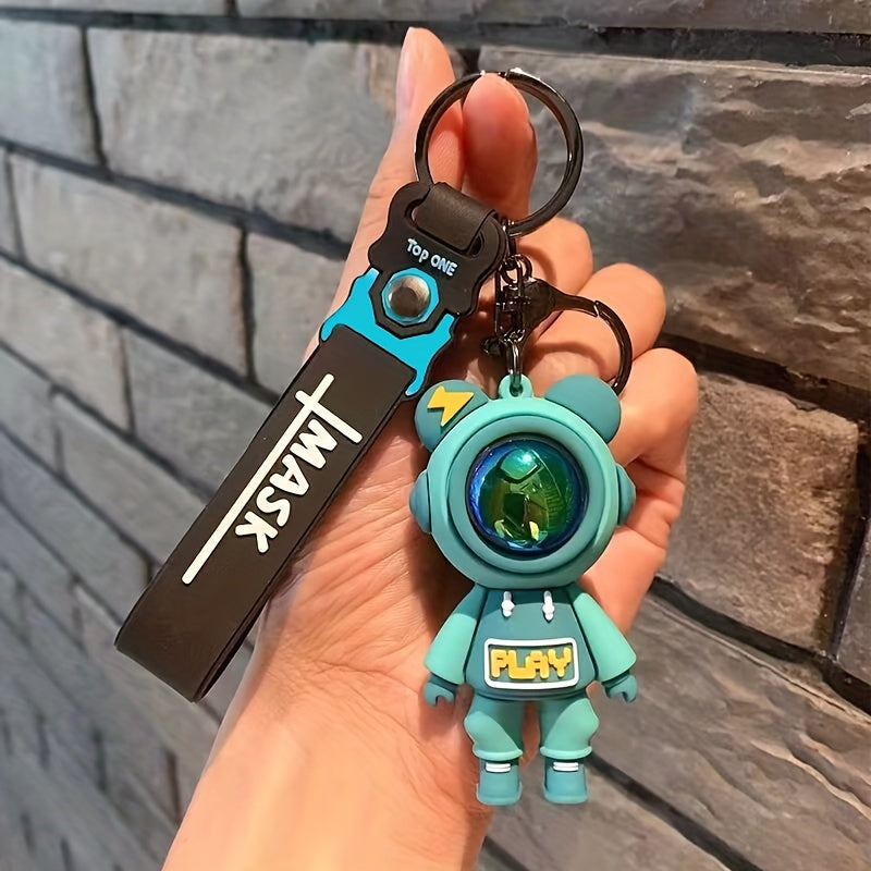 Cartoon Bear Astronaut Keychain Bag Pendant Ornament