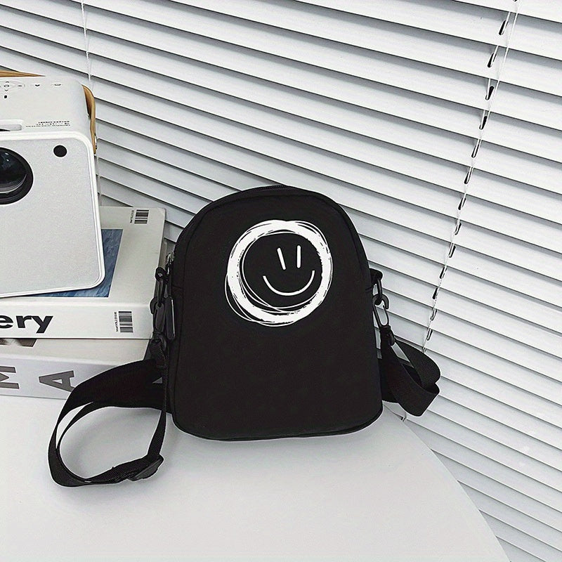 Funny Face Crossbody Bag Nylon Lightweight Messenger Casual Shoulder Bag