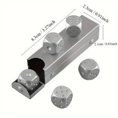 5pcs Aluminum Alloy Metal Dices Table Game Dice Poker Games Dice Set