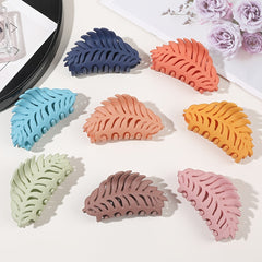 Matte Leaf Hollow Hair Claw Clip Strong Hold Grip Hair Jaw Clip For Thick Hair