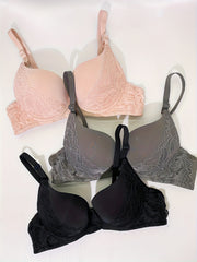 3pcs Push Up Bra Comfy Everyday T Shirt Bra Women's Lingerie