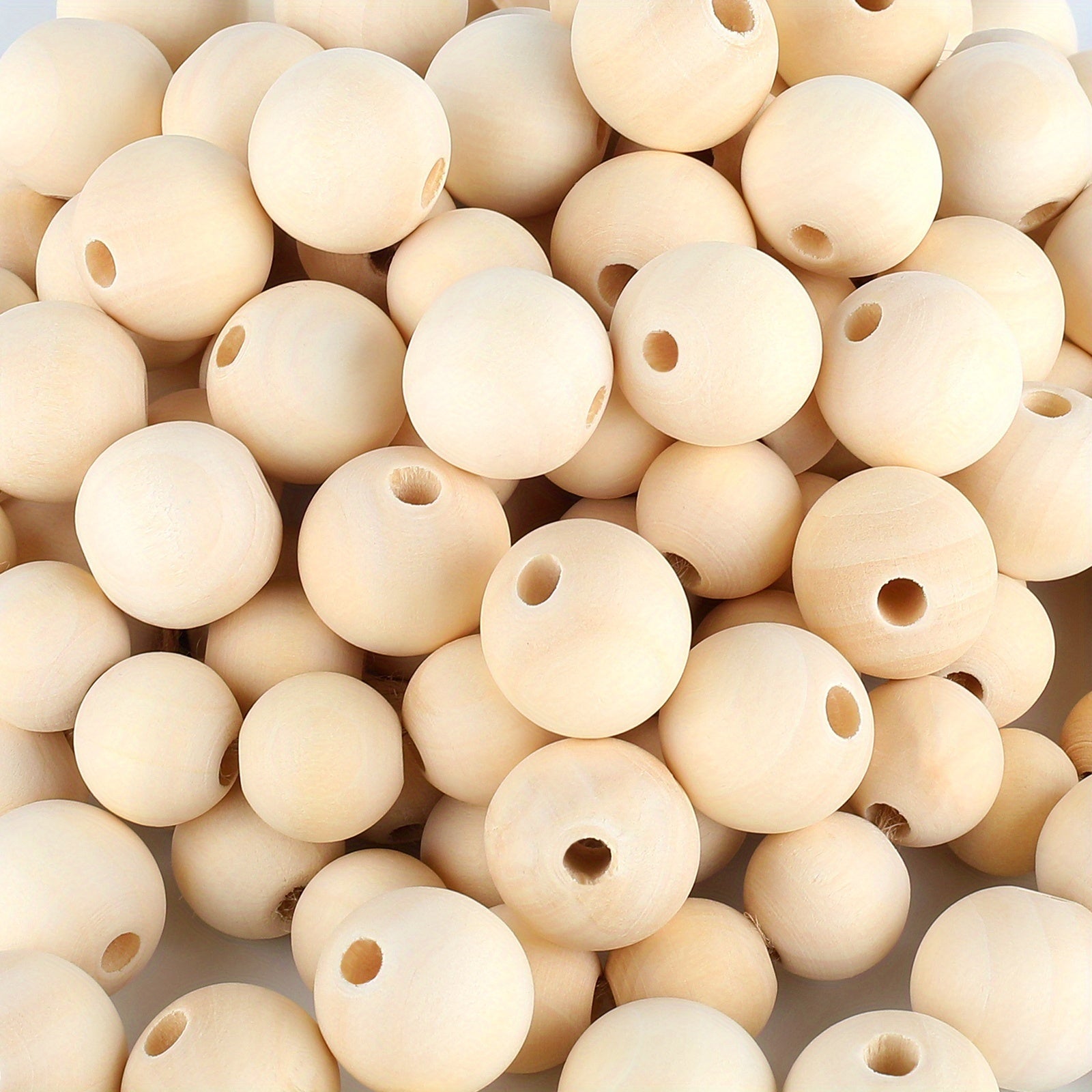 20pcs Natural Unprocessed Wooden Beads 25mm for DIY Crafts Home Party Decor