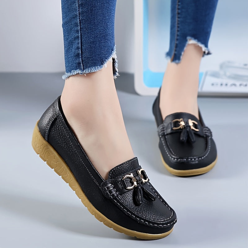 Women's Low Wedge Bow Loafers Slip On Shoes Lightweight Walking Shoes