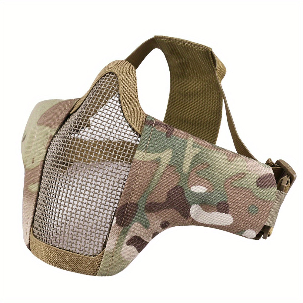 Tactical Outdoor Mask Half Wire Face Mask Steel Mesh Comfortable Adjustable